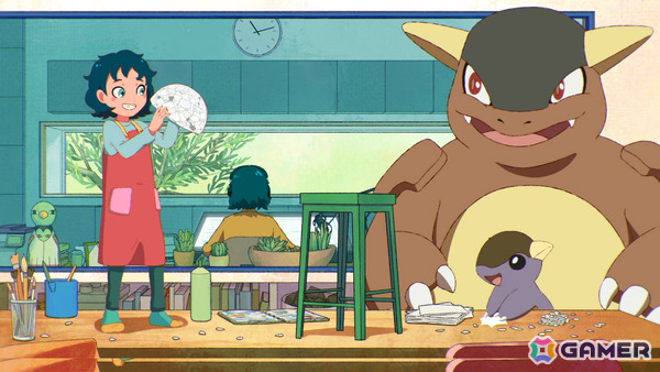 ポケモンアニメ「POKÉTOON」最新作「めがはなせないね ガルーラ」が公開！ポケモンバトル実況者のお母さんに憧れる少女とガルーラの物語の画像