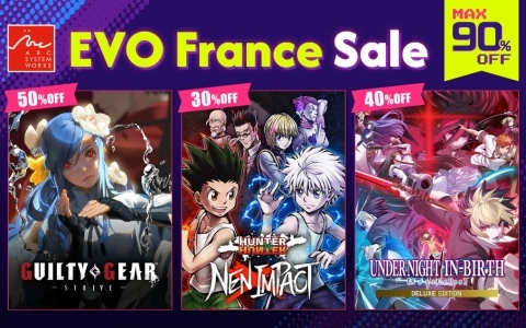 最大90％オフのアークシステムワークス EVO Franceセールが開催！「GUILTY GEAR -STRIVE-」「UNDER NIGHT IN-BIRTH II Sys:Celes」などがお得に