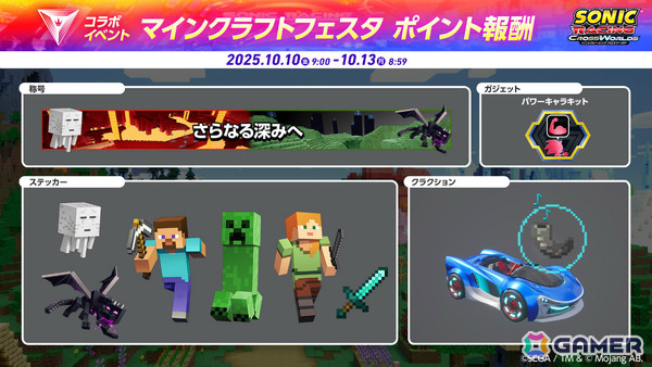 「ソニックレーシング クロスワールド」有償DLC第1弾「マインクラフト」が配信！スティーブたちがマシンやコース、楽曲とともに参戦の画像13
