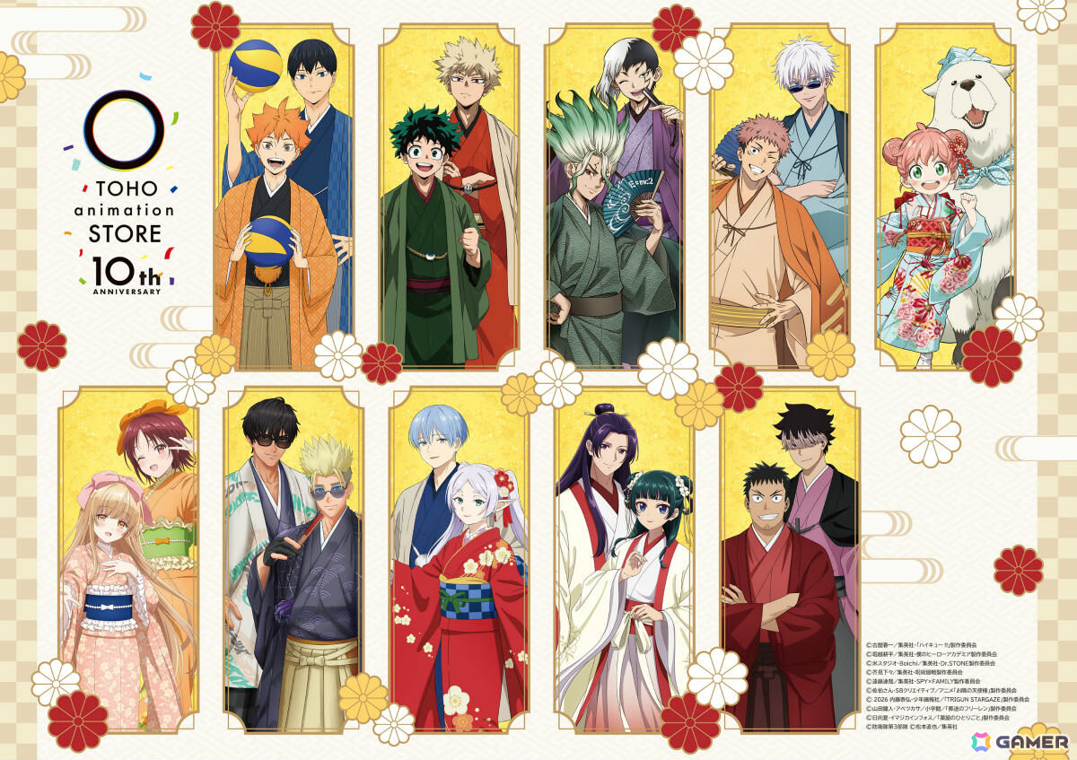 「TOHO animation STORE」10周年を記念した描き下ろしビジュアルのグッズがお披露目!「ヒロアカ」「葬送のフリーレン」など10作品の画像