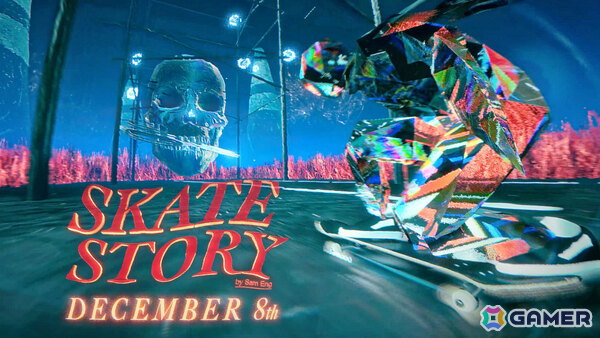 火花と煙をまき散らしながら地下世界を駆け抜けるスケボーゲーム「Skate Story」が12月8日にリリース！の画像1