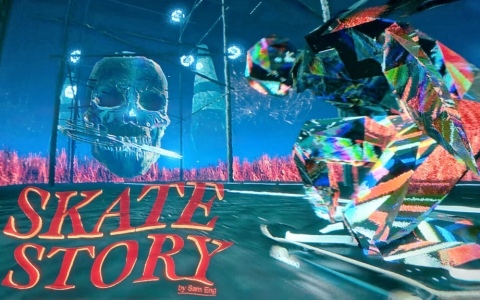 火花と煙をまき散らしながら地下世界を駆け抜けるスケボーゲーム「Skate Story」が12月8日にリリース！