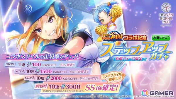 「ヘブンバーンズレッド」実況パワフルプロ野球 コラボガチャに水瀬いちごが登場！橘みずきとのコラボスタイルの画像4
