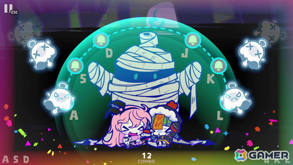 リズムアクションADV「ハローワンダーバンド」の無料体験版がSteamで配信！ポップでキュートなデザインのハロウィーンキャラたちがアニメーションで動き回るの画像