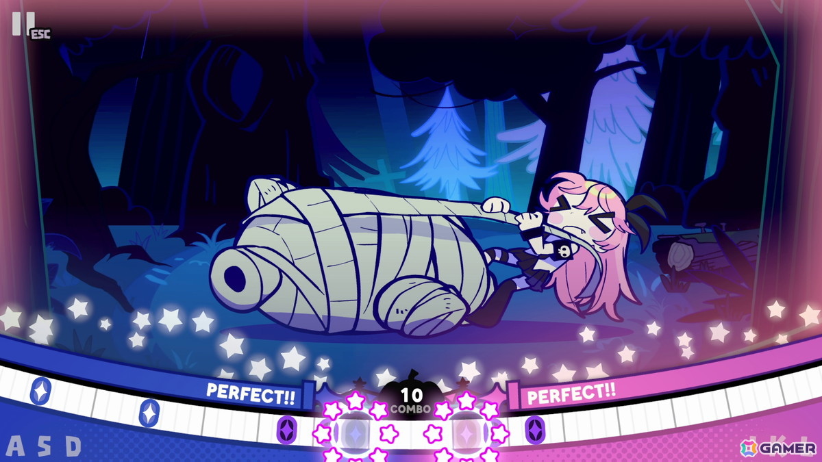 リズムアクションADV「ハローワンダーバンド」の無料体験版がSteamで配信！ポップでキュートなデザインのハロウィーンキャラたちがアニメーションで動き回るの画像11