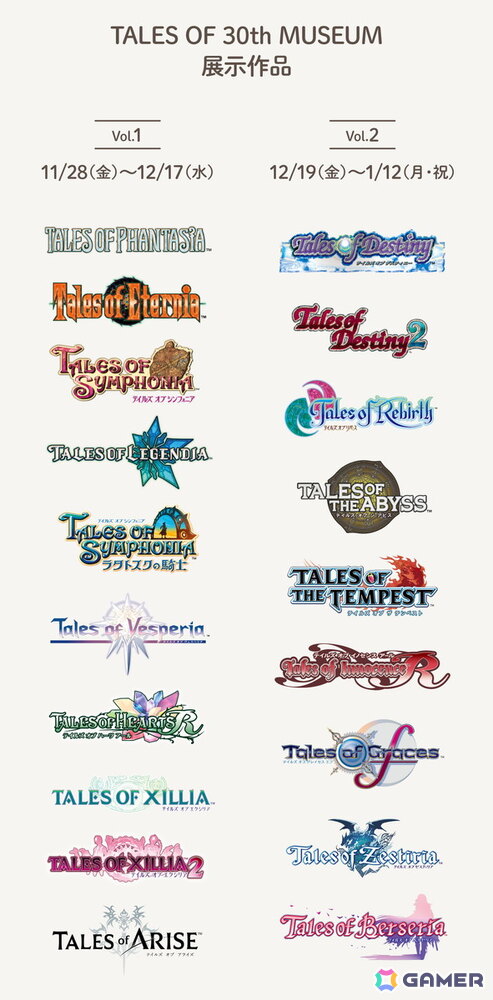 「テイルズ オブ」シリーズ30周年を記念した大展覧会「TALES OF 30th MUSEUM」が11月28日より西武渋谷店 モヴィーダ館にて開催！の画像2