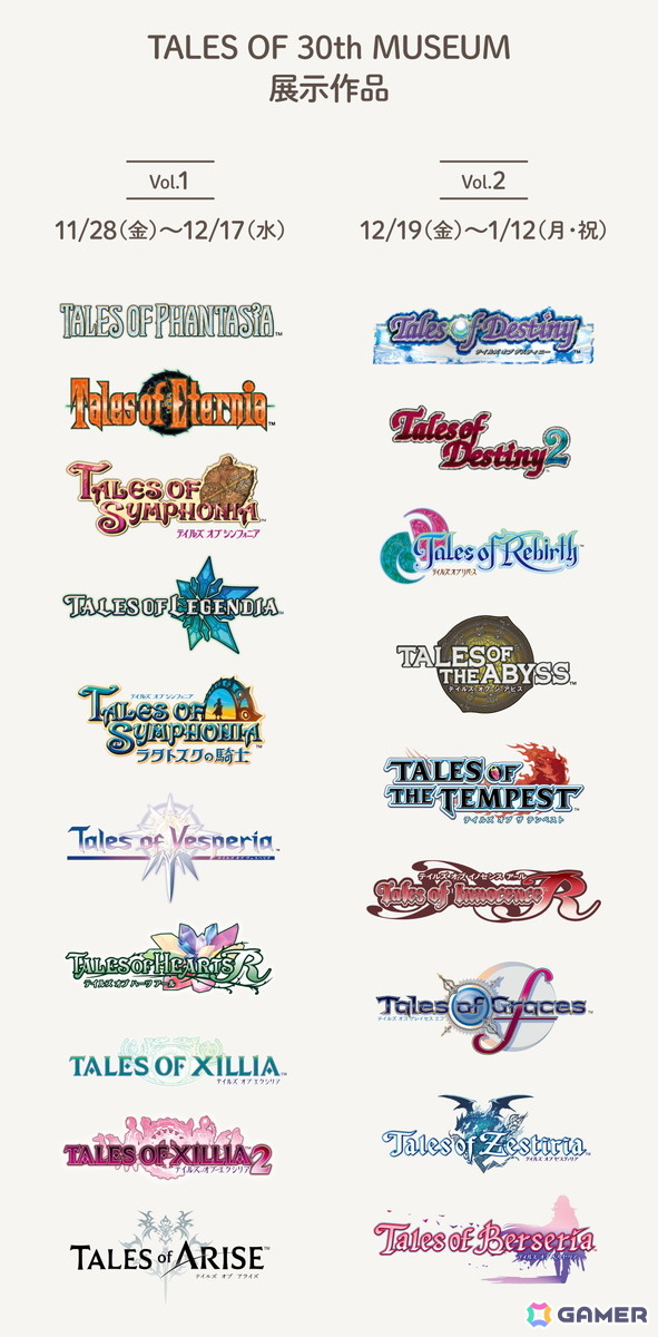「テイルズ オブ」シリーズ30周年を記念した大展覧会「TALES OF 30th MUSEUM」が11月28日より西武渋谷店 モヴィーダ館にて開催！の画像