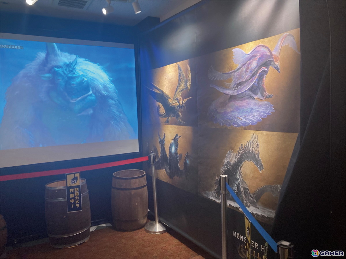 石鎚山SA上り線に年間楽しめる「モンスターハンター」グッズコーナーが10月17日よりオープン！プロモーションムービーの大画面投影やフォトパネルもの画像