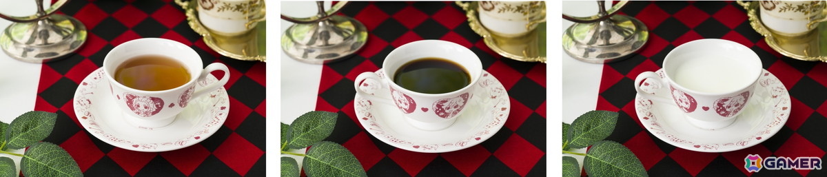 ホットティー、ホットコーヒー、ホットミルク