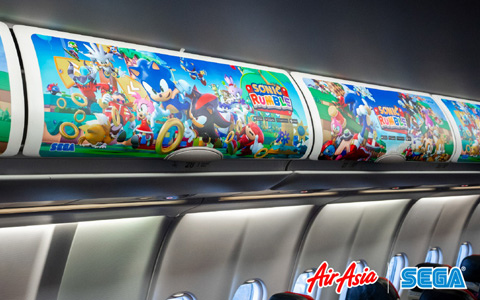 エアアジア特別塗装機「ソニック・ザ・ヘッジホッグ」号の機内デザインがリニューアル！