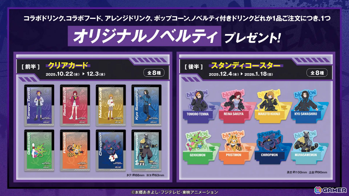 TVアニメ「DIGIMON BEATBREAK」×ラウンドワンの詳細が発表!ノベルティ付きコラボメニューやコラボパックが登場の画像