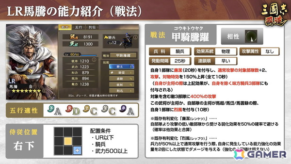 「三國志 覇道」に新LR武将「馬騰」・「項燕」が登場！長期イベント「戦火連天」のルール調整もの画像6