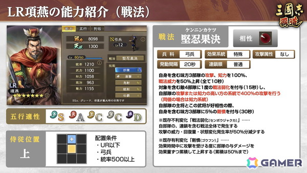 「三國志 覇道」に新LR武将「馬騰」・「項燕」が登場！長期イベント「戦火連天」のルール調整もの画像8