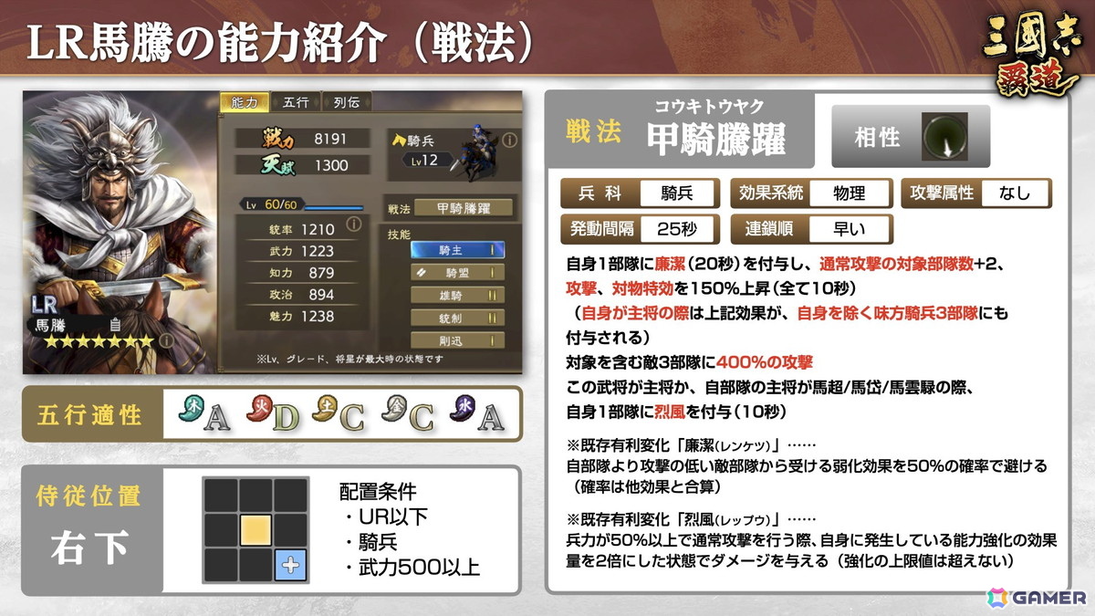 「三國志 覇道」に新LR武将「馬騰」・「項燕」が登場！長期イベント「戦火連天」のルール調整もの画像