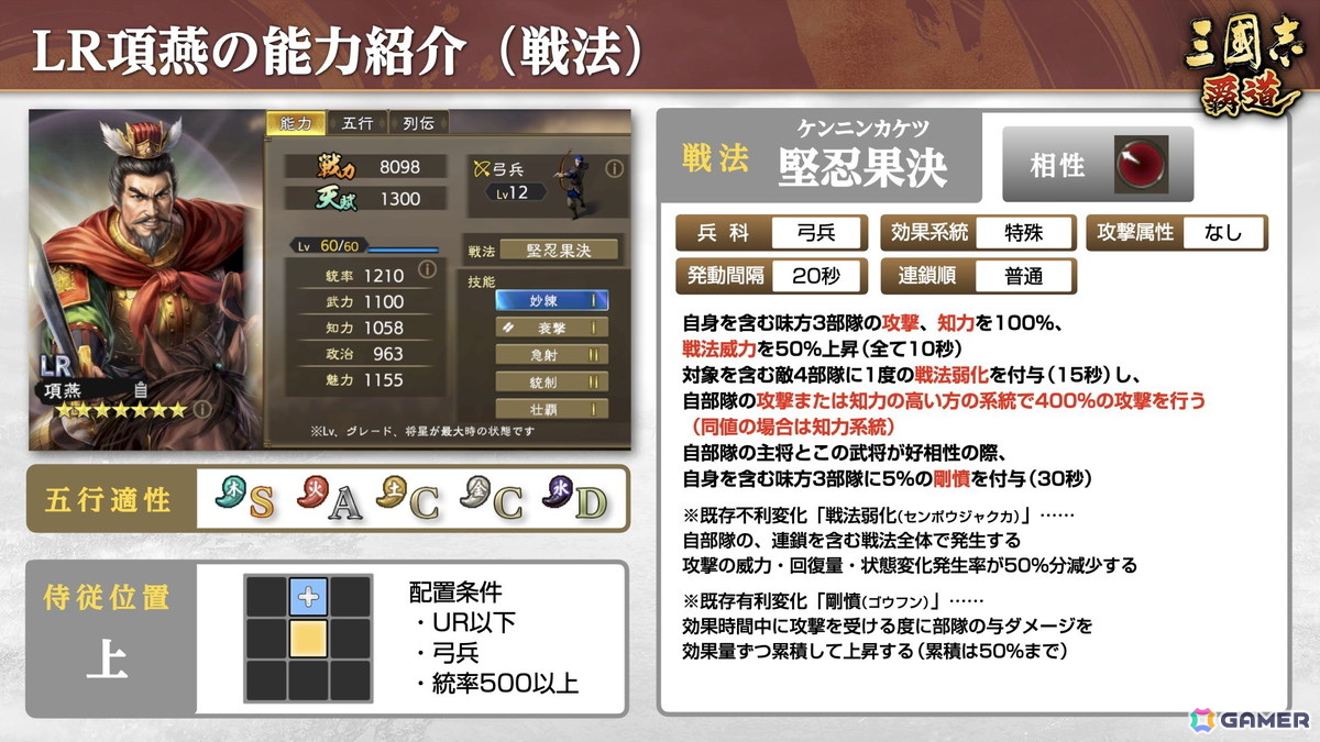 「三國志 覇道」に新LR武将「馬騰」・「項燕」が登場！長期イベント「戦火連天」のルール調整もの画像