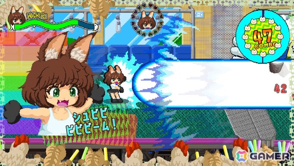ネコたちと一緒に戦う横スクアクション「ネコパワー！やちよ」の体験版がSteam Nextフェスにあわせて配信中！ハイスコアを目指すバトルフェスを搭載の画像