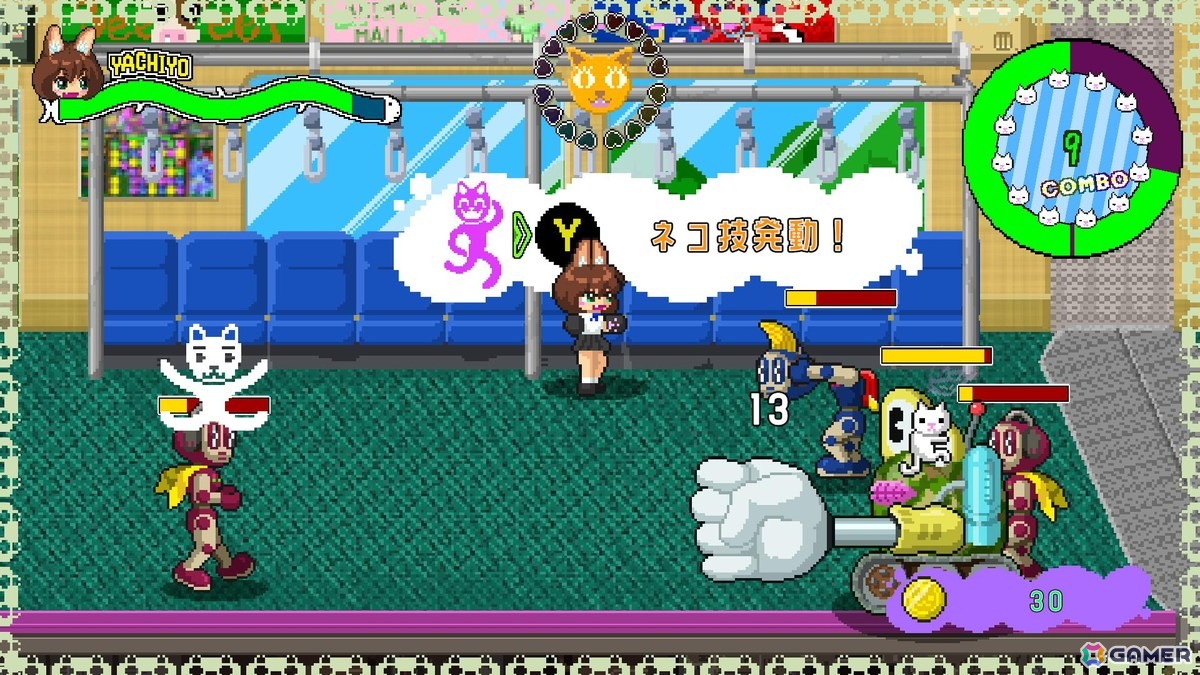 ネコたちと一緒に戦う横スクアクション「ネコパワー！やちよ」の体験版がSteam Nextフェスにあわせて配信中！ハイスコアを目指すバトルフェスを搭載の画像