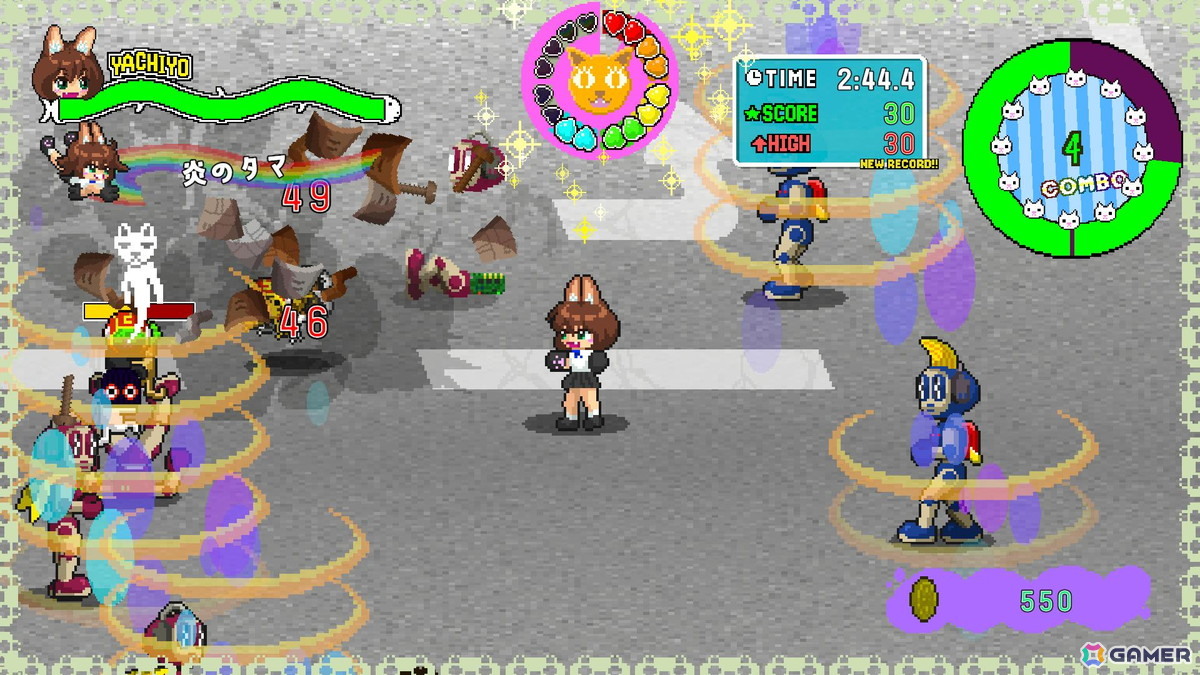 ネコたちと一緒に戦う横スクアクション「ネコパワー！やちよ」の体験版がSteam Nextフェスにあわせて配信中！ハイスコアを目指すバトルフェスを搭載の画像