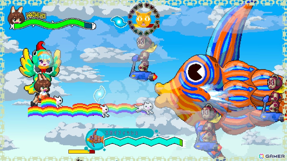 ネコたちと一緒に戦う横スクアクション「ネコパワー！やちよ」の体験版がSteam Nextフェスにあわせて配信中！ハイスコアを目指すバトルフェスを搭載の画像