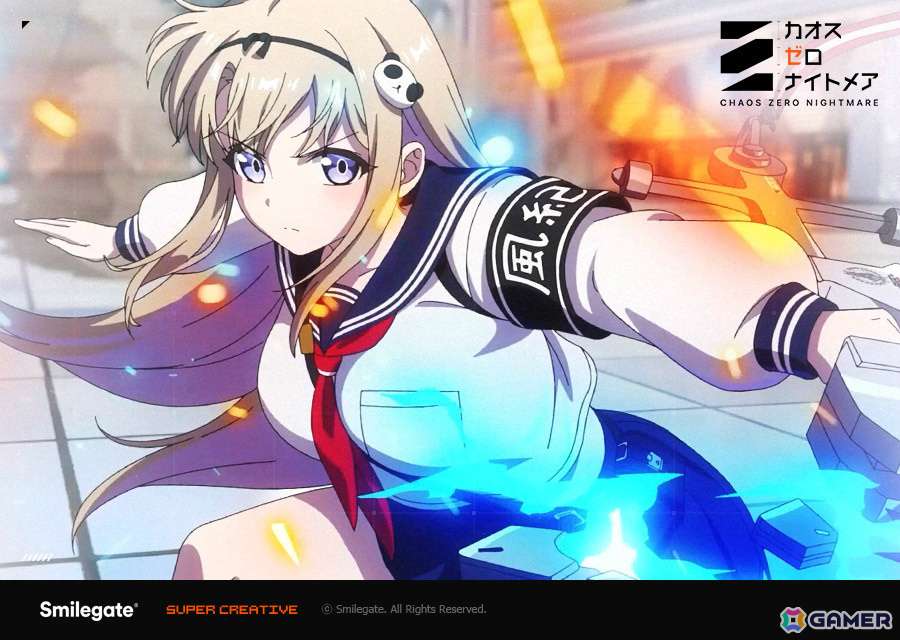 「カオスゼロナイトメア」風紀委員・ハル(CV:羊宮妃那)のアニメーションPVが公開!巨大な錨形のアンカーを振り回す戦闘シーンに注目の画像