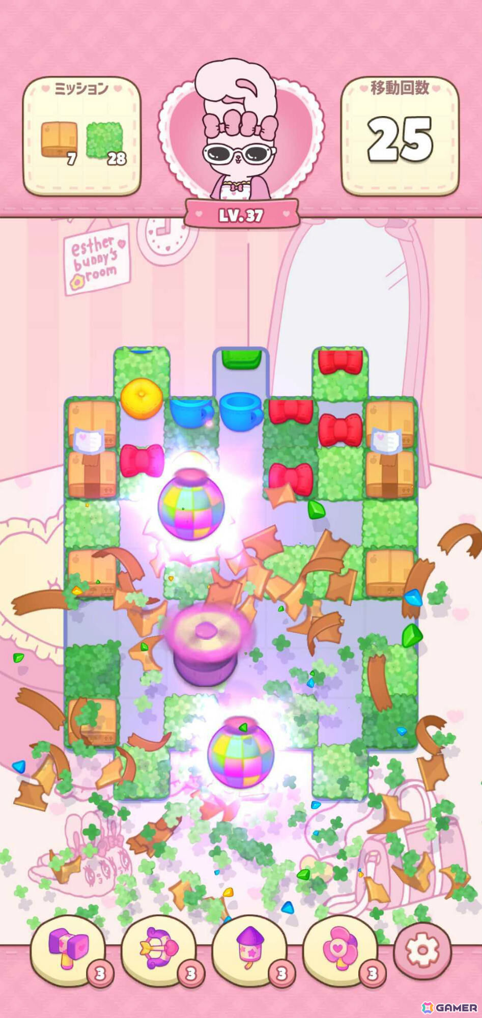 エスターバニー初のスマホ向け3マッチパズルゲーム「エスターバニーポップガール」が配信！ゲットしたアイテムでコーデも楽しめるの画像2