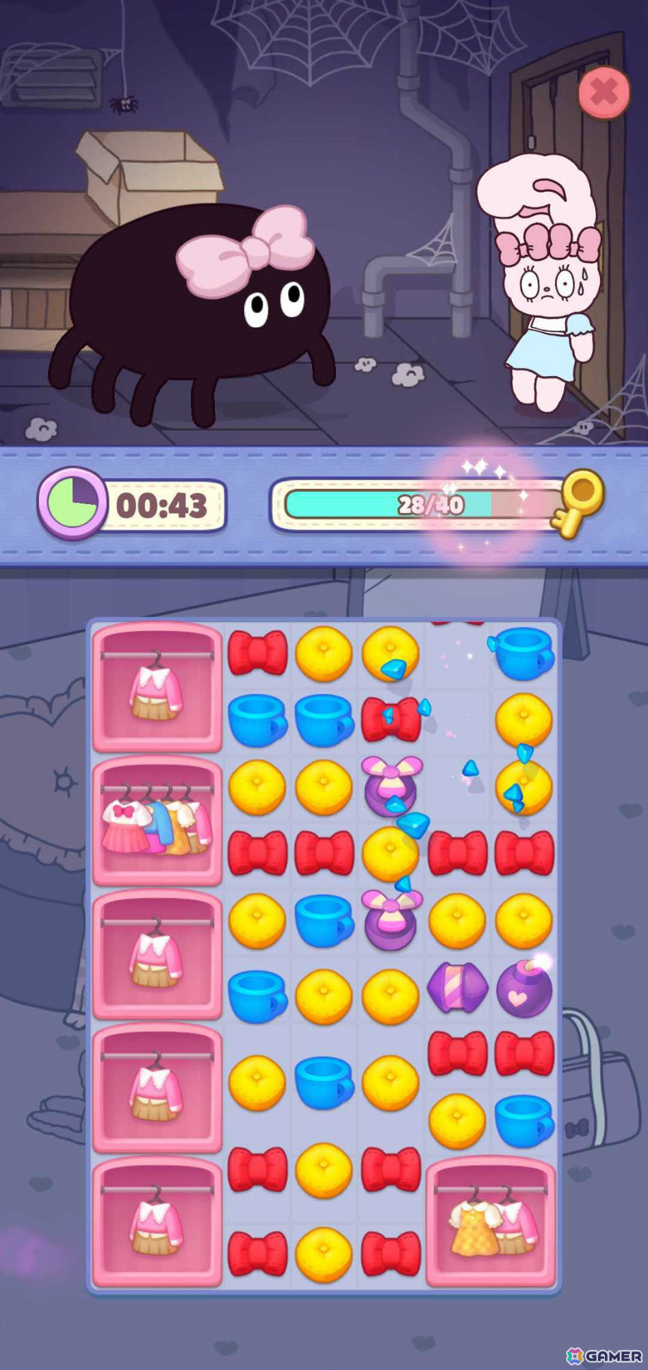 エスターバニー初のスマホ向け3マッチパズルゲーム「エスターバニーポップガール」が配信！ゲットしたアイテムでコーデも楽しめるの画像3