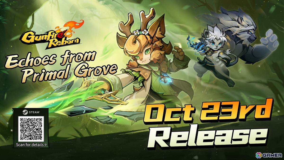 「Gunfire Reborn」の新DLC「古木霊歌」がSteamで10月23日に配信！精霊を呼び出す新ヒーローのヨウヨウや新武器4種類などが登場の画像1