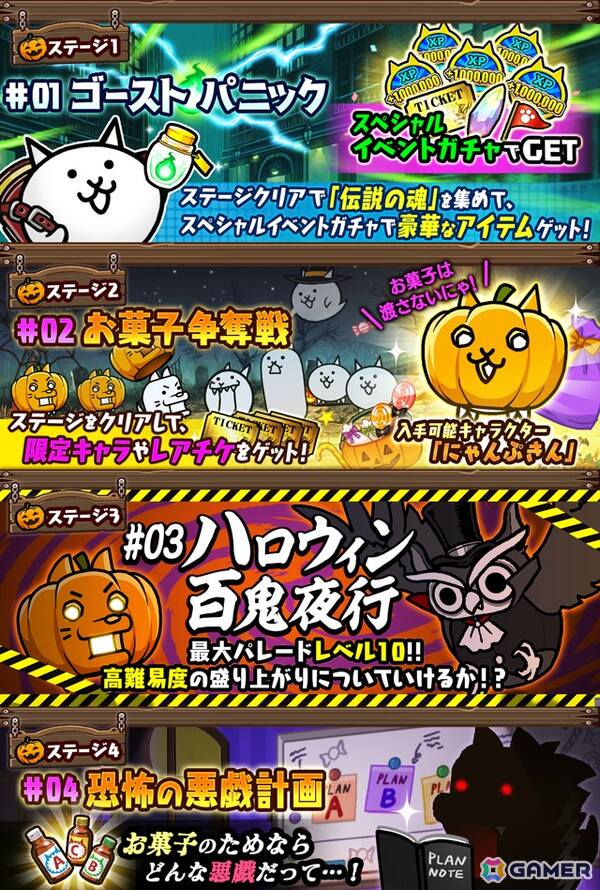 「にゃんこ大戦争」でイベント「ハロウィンパーティ」が開催！限定レアガチャやステージが登場の画像4