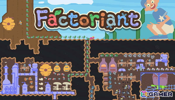 女王アリが挑む近代的な工場建設ゲーム「Factoriant」がSteamで2026年に配信！少年や野生動物に立ち向かいながら巨大な地下工場を目指そうの画像1