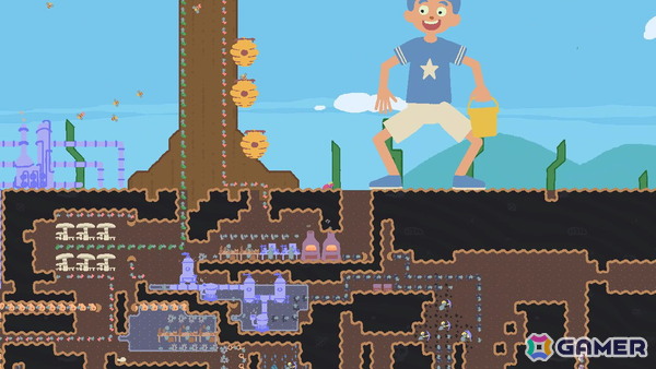 女王アリが挑む近代的な工場建設ゲーム「Factoriant」がSteamで2026年に配信!少年や野生動物に立ち向かいながら巨大な地下工場を目指そうの画像