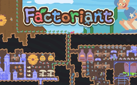 女王アリが挑む近代的な工場建設ゲーム「Factoriant」がSteamで2026年に配信！少年や野生動物に立ち向かいながら巨大な地下工場を目指そう