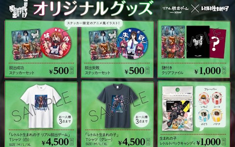 レトルトさん完全監修のリアル脱出ゲーム「ニセモノだらけの地下研究所からの脱出」の会場限定販売となるイベントオリジナルグッズ情報が公開！