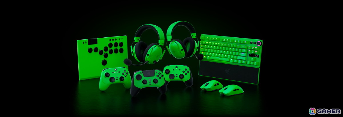 Razerの公式カラーが大胆に採用された「Esports Green Collection」が登場！Viper V3 ProやHUNTSMAN V3 PRO、KITSUNEなど各デバイスで展開の画像