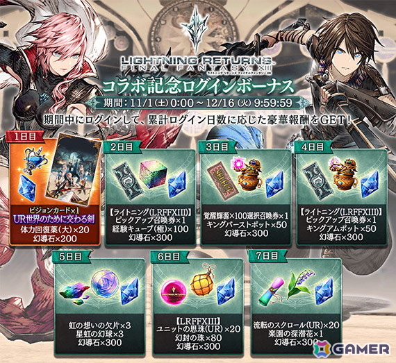 「FFBE幻影戦争」で「ライトニング リターンズ ファイナルファンタジーXIII」コラボが開催！ライトニング、ノエル、スノウたちが登場の画像