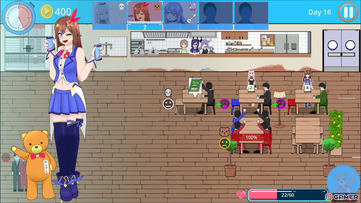 ホロライブのカフェ経営シミュレーション「HoloCafe」Steamページが公開！ときのそらさんら17名のタレントを雇って最高のカフェを目指そうの画像