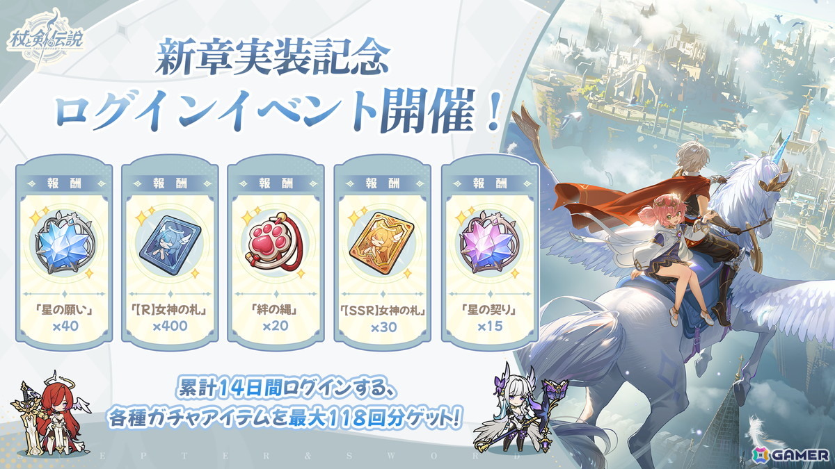 「杖と剣の伝説」新章「羽の国」がまもなく実装！新コンテンツ「絆の冒険」や新たな仲間フレイヤ、シルヴィアなどの情報が公開にの画像