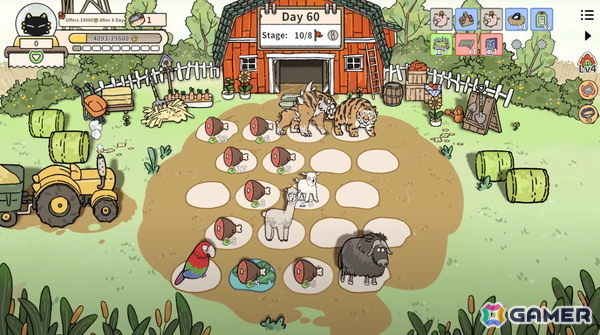 「Cat God Ranch」のPS5/Xbox版が11月20日に配信!猫神様にお供え物を献上するため動物を組み合わせて牧場を経営するローグライク農場シムの画像