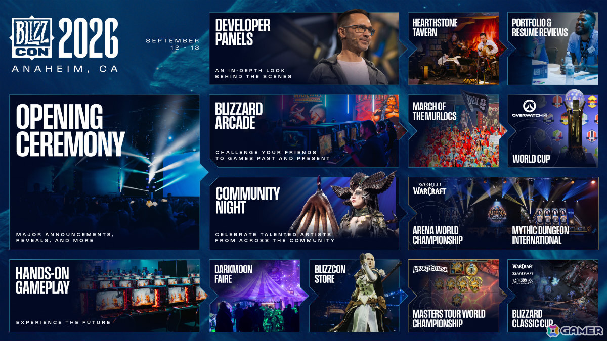 「BlizzCon 2026」オープニングセレモニーや試遊、開発者パネル、BlizzConチャリティーナイトなどプログラムの詳細が発表！の画像