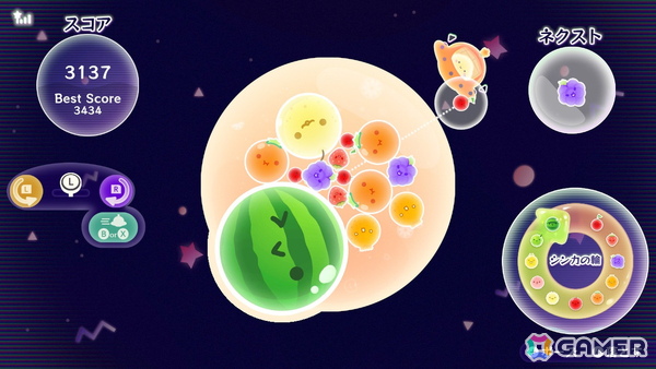 「スイカゲーム ぷらねっと」を先行体験！円形ステージでのプレイフィールの良さに加え、“即ゲームオーバー”の回避など前作からのフィードバックも反映の画像3