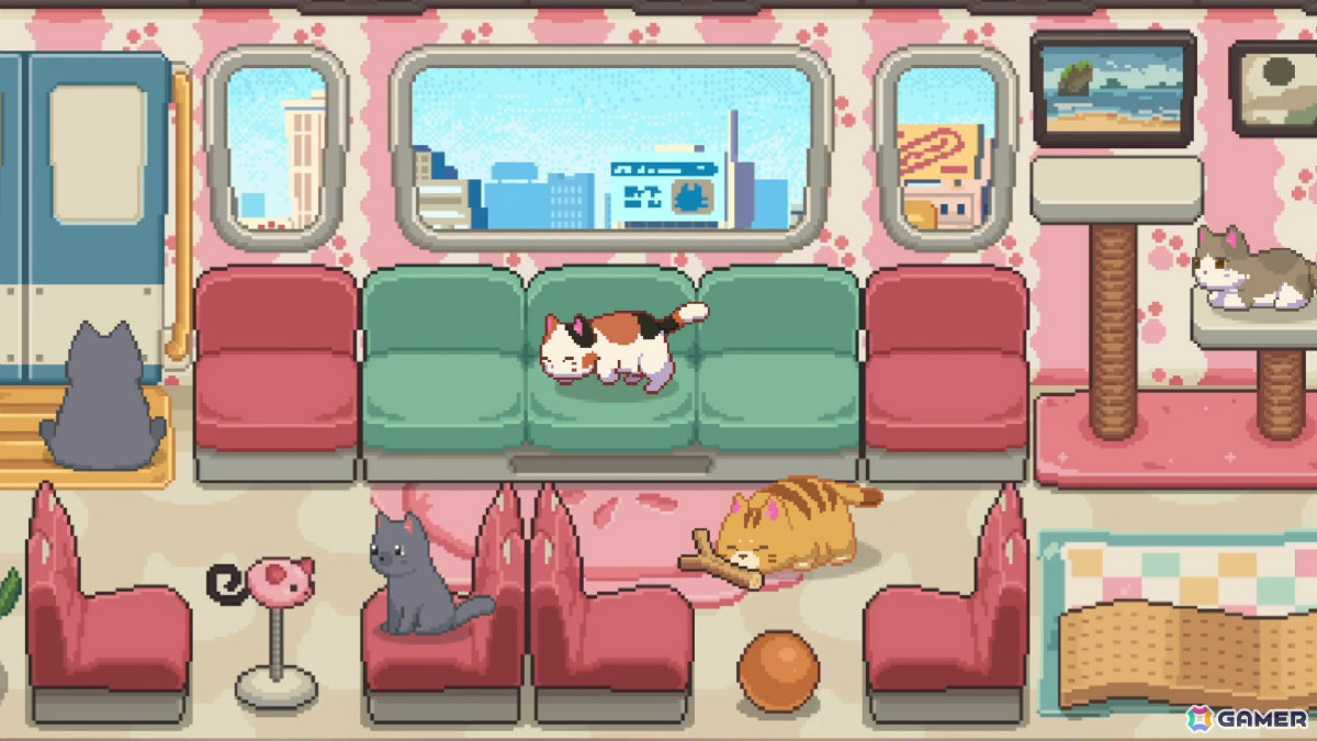 PCデスクトップにネコでいっぱいの電車を走らせる癒し系放置ゲーム「ネコの車掌さん」が2026年にリリース！の画像3