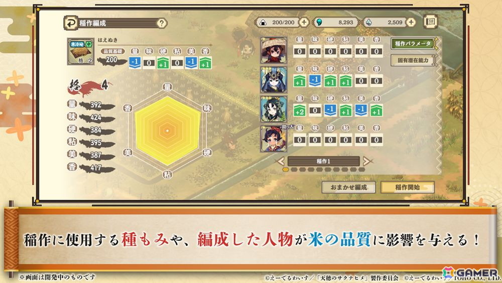 「天穂のサクナヒメ～ヒヌカ巡霊譚～」ストーリー・キャラクター、稲作、探索・バトルなどの情報が公開！iOS/Android版は2026年2月にリリース予定の画像