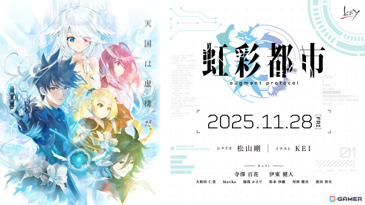 Keyのキネティックノベル「虹彩都市」体験版が配信！シナリオを松山剛氏、イラストをKEIさんが手掛けるサイバークライムサスペンスの画像