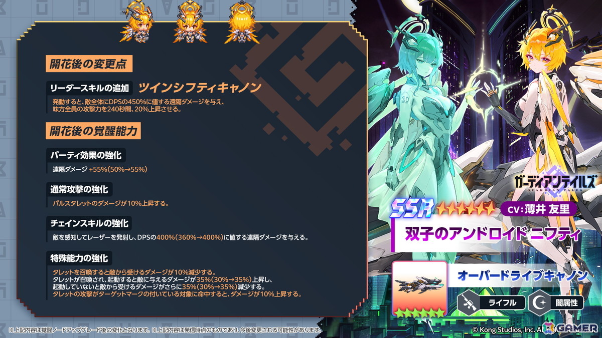 「ガーディアンテイルズ」双子型アンドロイド「ニフティ(CV:薄井友里)」が登場! メインストーリー悪夢ワールド16「再会」の開放もの画像