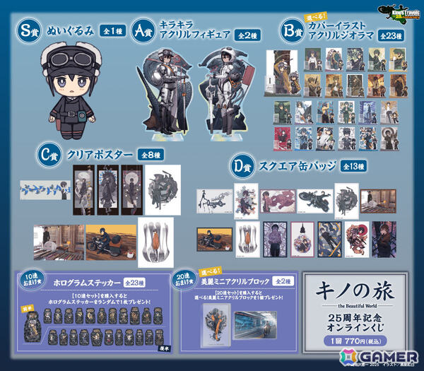 「キノの旅 the Beautiful World」25周年記念オンラインくじが11月18日よりくじ引き堂で販売開始！の画像2