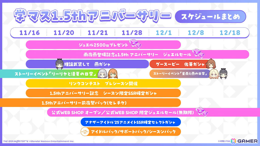 「学マス」雨夜燕（CV：天音ゆかり）プロデュース開始直前！楽曲「理論武装して」の実装やガシャ、1.5周年情報などが一挙発表の画像