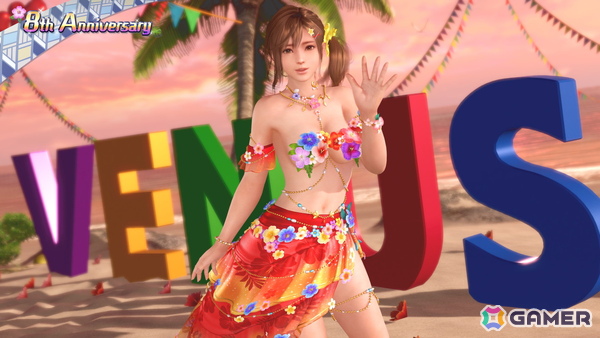 「DEAD OR ALIVE XVV」花びらが舞う南国風の8周年記念SSR水着「ララ・ウルプア」が登場！アニバーサリーコーデガチャ最大100連無料にの画像