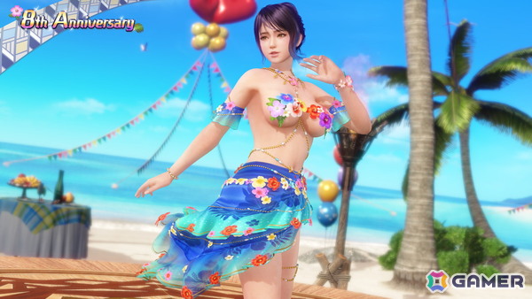 「DEAD OR ALIVE XVV」花びらが舞う南国風の8周年記念SSR水着「ララ・ウルプア」が登場！アニバーサリーコーデガチャ最大100連無料にの画像