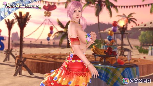 「DEAD OR ALIVE XVV」花びらが舞う南国風の8周年記念SSR水着「ララ・ウルプア」が登場！アニバーサリーコーデガチャ最大100連無料にの画像