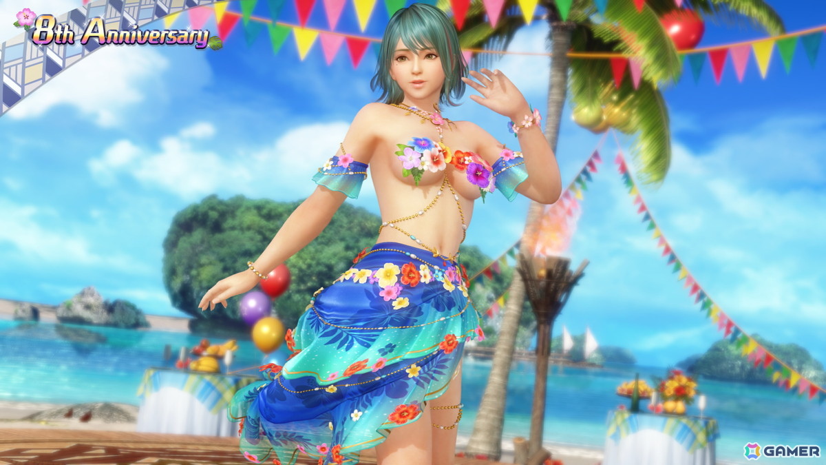 「DEAD OR ALIVE XVV」花びらが舞う南国風の8周年記念SSR水着「ララ・ウルプア」が登場！アニバーサリーコーデガチャ最大100連無料にの画像9