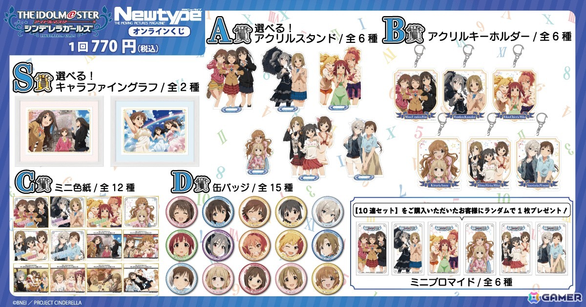 TVアニメ「アイドルマスター シンデレラガールズ」がくじ引き堂に登場！作品の歩みを振り返る美麗なイラストを使用の画像